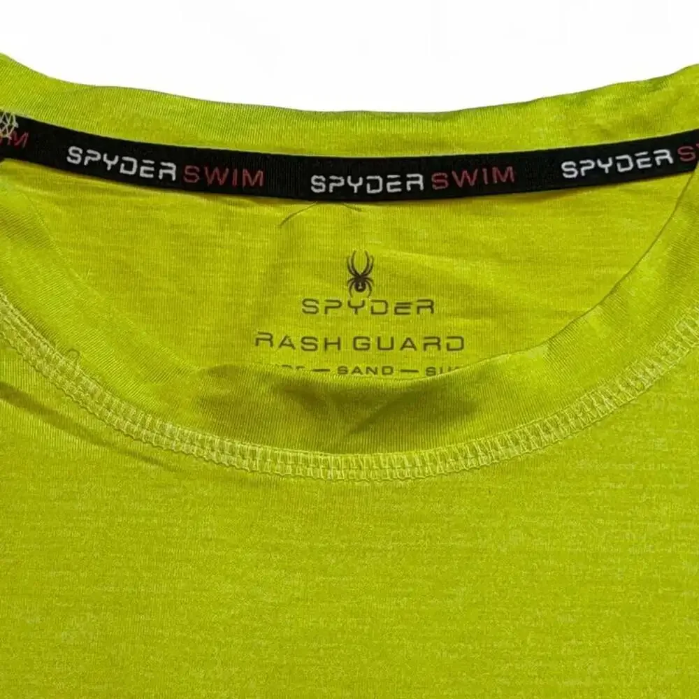 Spyder Swim Surf Sand Sun Rash Guard Long Sleeve Shirt Lime Green Small